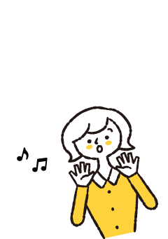 喜ぶお姉さん